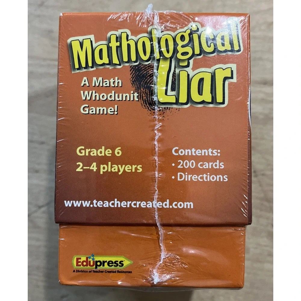 Mathological Liar Math Whodunit Card Game Grade 6 by Edupress New‎ Sealed